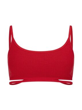 Nagnata Red spliced Ribbed Strappy Bralette - Women Intimates